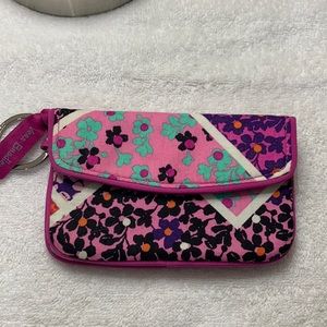 Vera Bradley zip id case with snap closure in Modern Medley